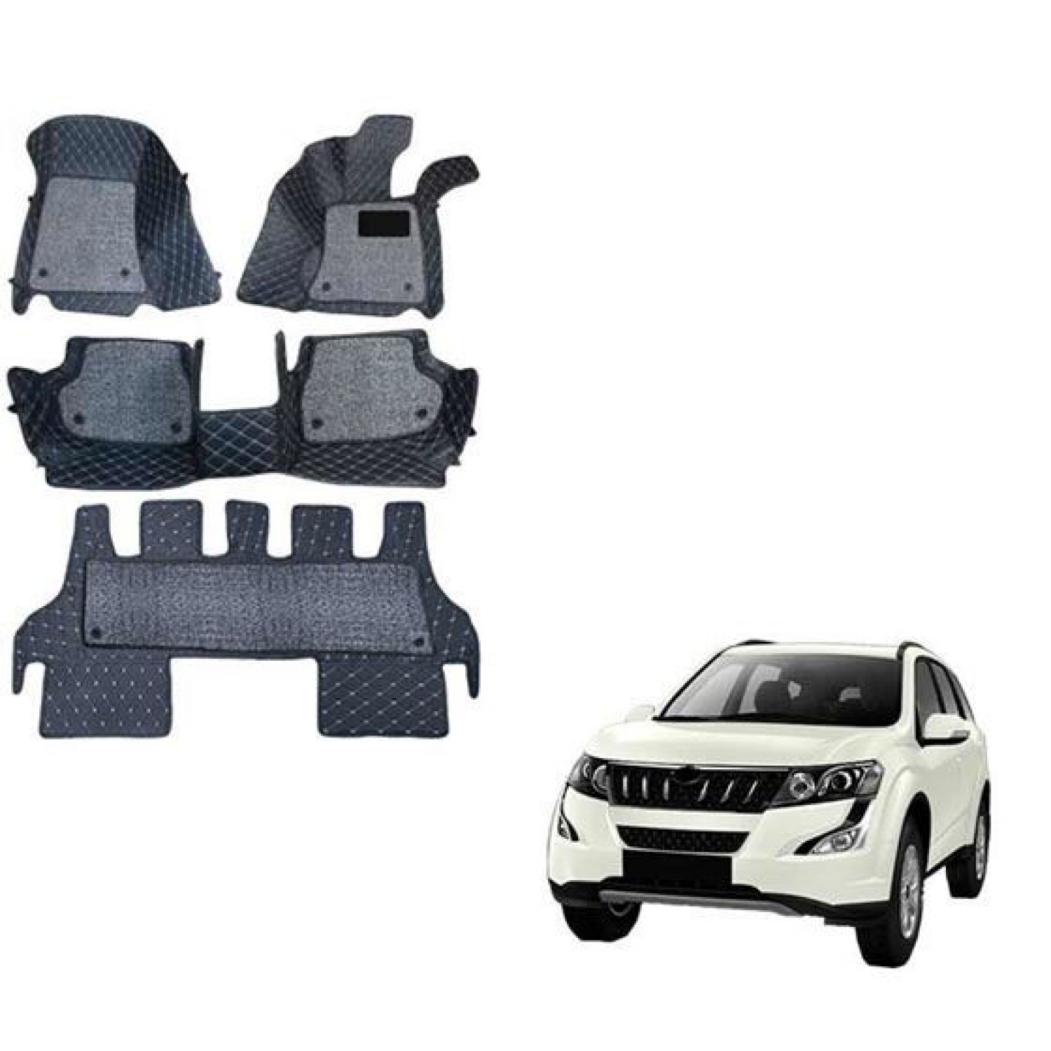 Mahindra Xuv 500 20112018 Premium Diamond Pattern 7D Car Floor Mats